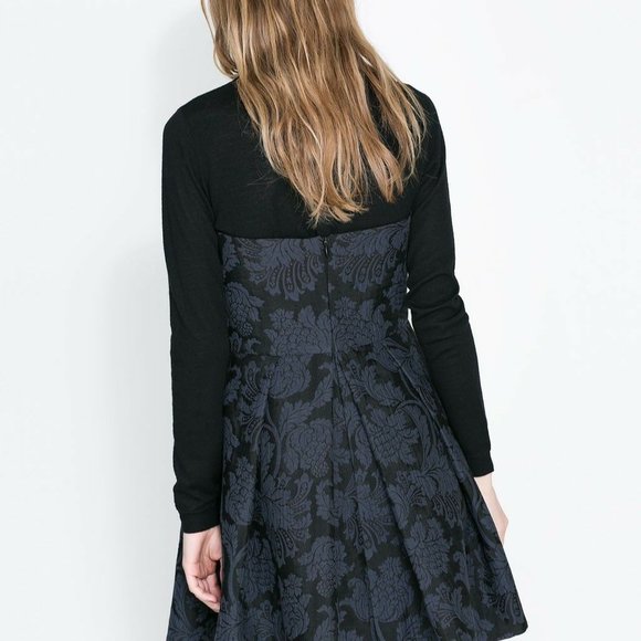 Zara - Jacquard Fit And Flare Bustier Dress - Picture 2 of 4